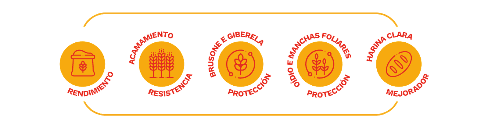 Íconos de atributos agronómicos de ORS Impulso 2302